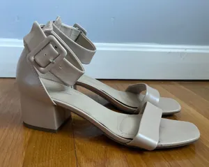 Nude Block Heel Sandal 9 Minimal Neutral Wedding Dance Floor 2" Mari A Mattie2 thumbnail 1