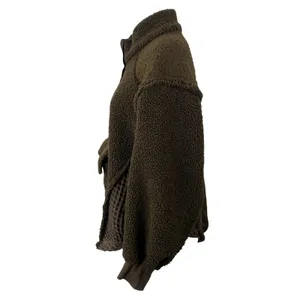 Urban Outfitters BDG Kas Sherpa Fleece Brown Mock Neck Long Sleeve Coat Jacket S thumbnail 3