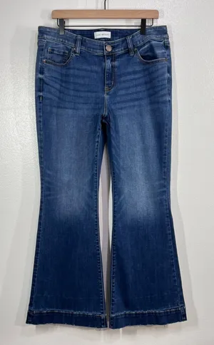 Lane Bryant Flex Magic Waistband Mid Rise Flare Jeans Plus Size 14‎ Blue Stretch thumbnail 1