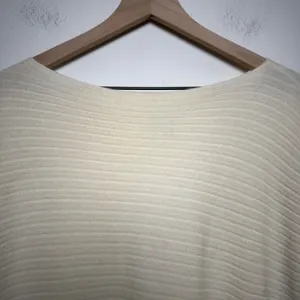 Vince Women 100% Cashmere Sweater M Off White Horizontal Ribbed Boat Neck thumbnail 4
