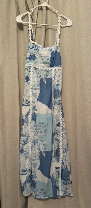 SHEIN Blue Pattern Dress thumbnail 1