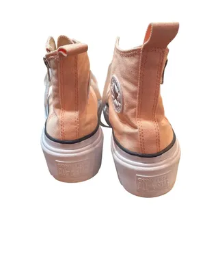 Converse wms blush pink/peach hight top platform sneakers sz 10-423 thumbnail 9