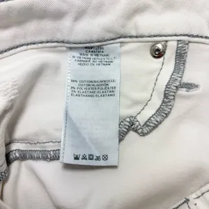 True Religion Curvy Skinny White Distressed Crystal Jeans Size‎ 34 thumbnail 7