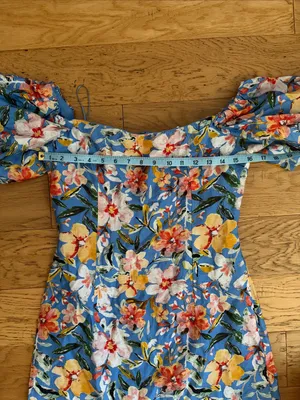 S - ASTR The label - Floral Square-Neck Mini Dress in Blue NWOT thumbnail 5