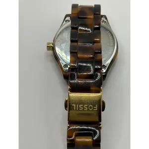 Fossil ES-2922 Women Tortoise Shell Brown Dial Watch Gold‎ Tone Stainless Steel thumbnail 7