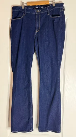 Old Navy Dark Blue Boot Cut Jeans, Size 12 thumbnail 1