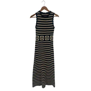 Rails Coco Crochet Knit Midi Dress Black Cream Brown‎ XS thumbnail 3