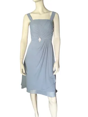 HY Chiffon Two-Piece Midi Dress Blue Size 8 NWOT thumbnail 2