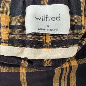 Aritzia Wilfred Women's Darontal Yellow/Brown‎ Plaid Pants Pull-On Size 4 thumbnail 3