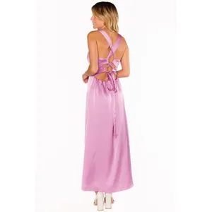 Show Me Your Mumu Mina Midi Dress Purple Pink Luxe Satin M NWT thumbnail 8