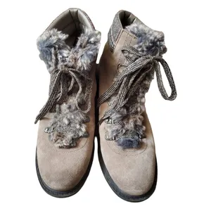 Sam Edelman Boots Women Size 8 Gray Suede Shoes Faux Fur Trim Suede Leather thumbnail 8