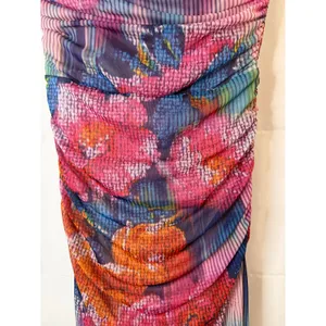 By Anthropologie The Soleil Slim Strapless Ruched Mesh Dress sz. XS thumbnail 5
