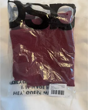 ASOS burgundy ribbed mini skirt thumbnail 8