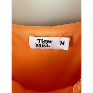 Tiger Mist Orange Bijou Fitted Mini Tie Strap Mini Tiered Dress - Size - Medium thumbnail 5