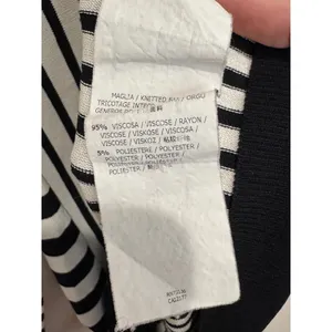 Max‎ Mara Cream Black Striped 3/4 Sleeve Top Sz S thumbnail 5