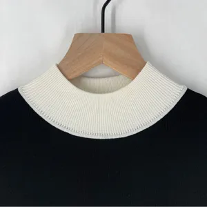 Calvin‎ Klein Ribbed Color Block Sleeveless Black White Mock Neck Top thumbnail 2