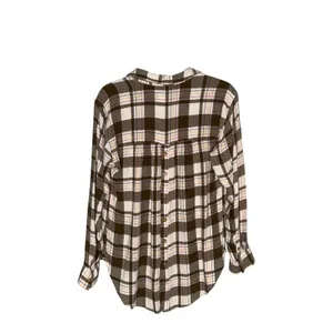 Anthropologie‎ Plaid Tunic Women Small Brown Button Back Henley Excellent Boho thumbnail 4