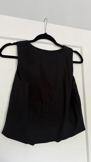 Black Button Up Vest Top thumbnail 4
