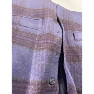 Harve Benard Wool Alpaca Blend Plaid Blazer Purple Charcoal Size 4 Made Russia thumbnail 3