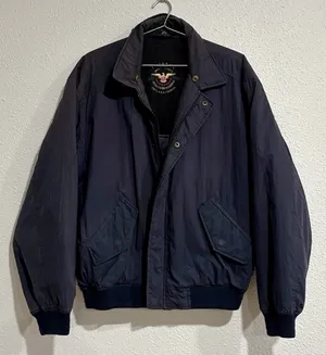 Vintage Aviator Dark Navy Blue Bomber Jacket thumbnail 1