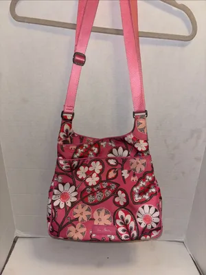 Vera Bradley Lighten Up Slim Crossbody Bag In Retired Blush Pink Floral Design thumbnail 3