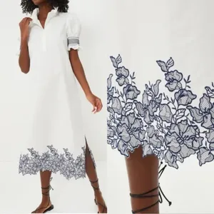 Tuckernuck Hyacinth House Navy Embroidery Eliza Midi Dress/ XS thumbnail 3