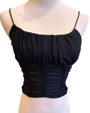 Princess Polly Concordia Tank Black Mesh Cropped Top Sexy 6 S thumbnail 4