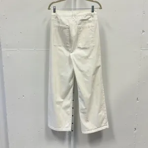 Dokotoo Womens Size 8 Off White Wide Leg Utility Cargo Pants High Rise Denim thumbnail 2