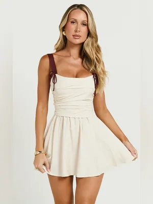 SHOWPO Tommy Mini Dress In Cream thumbnail 5
