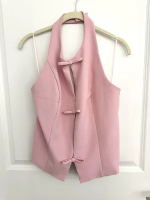 Abercrombie & Fitch Bow Tie-Front Halter Top NWT Large thumbnail 2