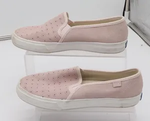 Keds Sneakers Womens 7.5 Pink Suede Eyelet Slip On Good thumbnail 1