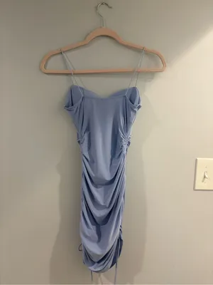 Windsor Sky Blue Ruched Mini Slip Dress thumbnail 2