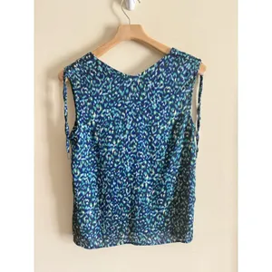 Molly Bracken Blue Tie V-Neck Tank Top Size Small NWT Preppy Minimalist Workwear thumbnail 5