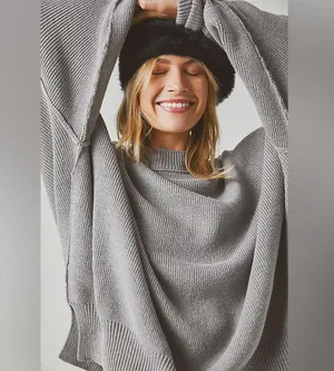 Free People Easy Street Gray Tunic sz Medium thumbnail 2