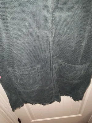 American Eagle Green corduroy overall dress thumbnail 2