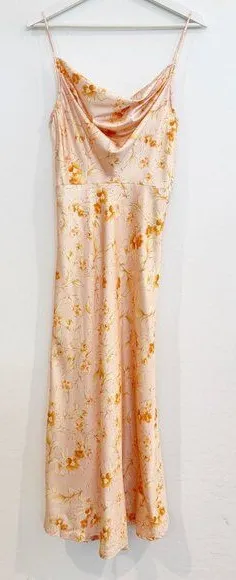 Petal & Pup Cowl Neck Floral Satin Midi Dress Wedding Summer Party Cocktail 4 thumbnail 1
