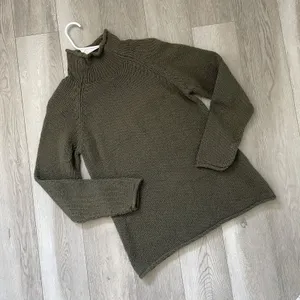 L.L. Bean Sweater cotton roll neck knit womens Green (medium) classic fisherman thumbnail 1