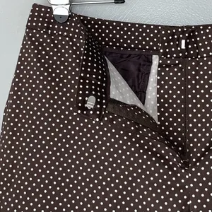 DFA New York Size 14 Dark Brown Polka Dot High Waisted Bermuda Shorts Preppy thumbnail 3