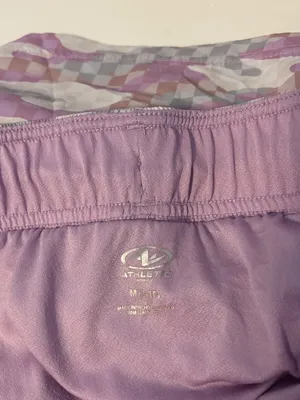 Athletic Works Gym Workout Running Shorts Purple Grey Digital Camo Womens Medium thumbnail 3
