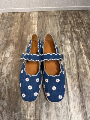 Maeve Denim Daisy Espadrille Mary Janes - Blue & White Size 8-9 thumbnail 16