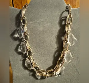 Chunky Silver Tone Beaded Statement Necklace thumbnail 2