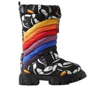 NEW Farm Rio Puffy Tall Rainbow Snow winter Boots Graphic Toucan Print Size 6 thumbnail 1