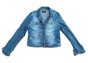 Polo Jeans Co Ralph Lauren Denim Jacket Womens L Blue Vintage y2k Trucker Flap thumbnail 1