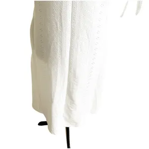 Eyelet Maxi Dress Size Medium NWT Boutique Slit Sleeves Milkmaid Coquette thumbnail 8