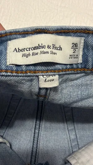 Abercrombie & Fitch Light Blue Distressed Denim Cutoff Shorts thumbnail 4