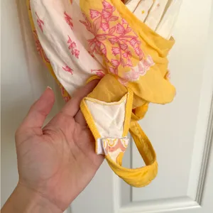 Free People Sweet Thing Bodysuit Pink and Yellow Floral Sleeveless Size L thumbnail 7