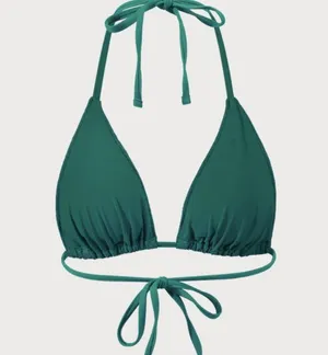 BERLOOK Dark Green Lurex Jacquard Triangle Bikini Top ONLY 22 thumbnail 9