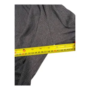 Final touch Ribbed Knit Bell Sleeve Tie Front Crop Top Charcoal Gray Small thumbnail 3