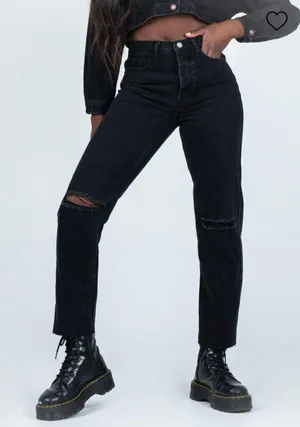 NWT  Black High-Waisted Jeans thumbnail 1