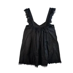Edikted Black Lace Trim Babydoll Mini Dress Cotton Bow Coquette S Whimsigoth NWT thumbnail 2
